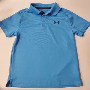 Boys Under Armour Loose Heat Gear Polo Blue YSM